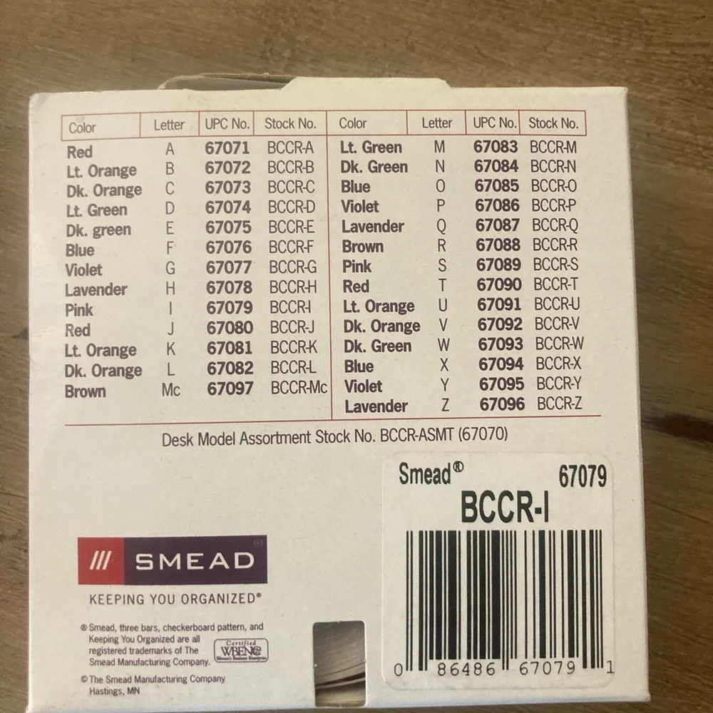 500 SMEAD alphabet color code self adhesive 1roll office